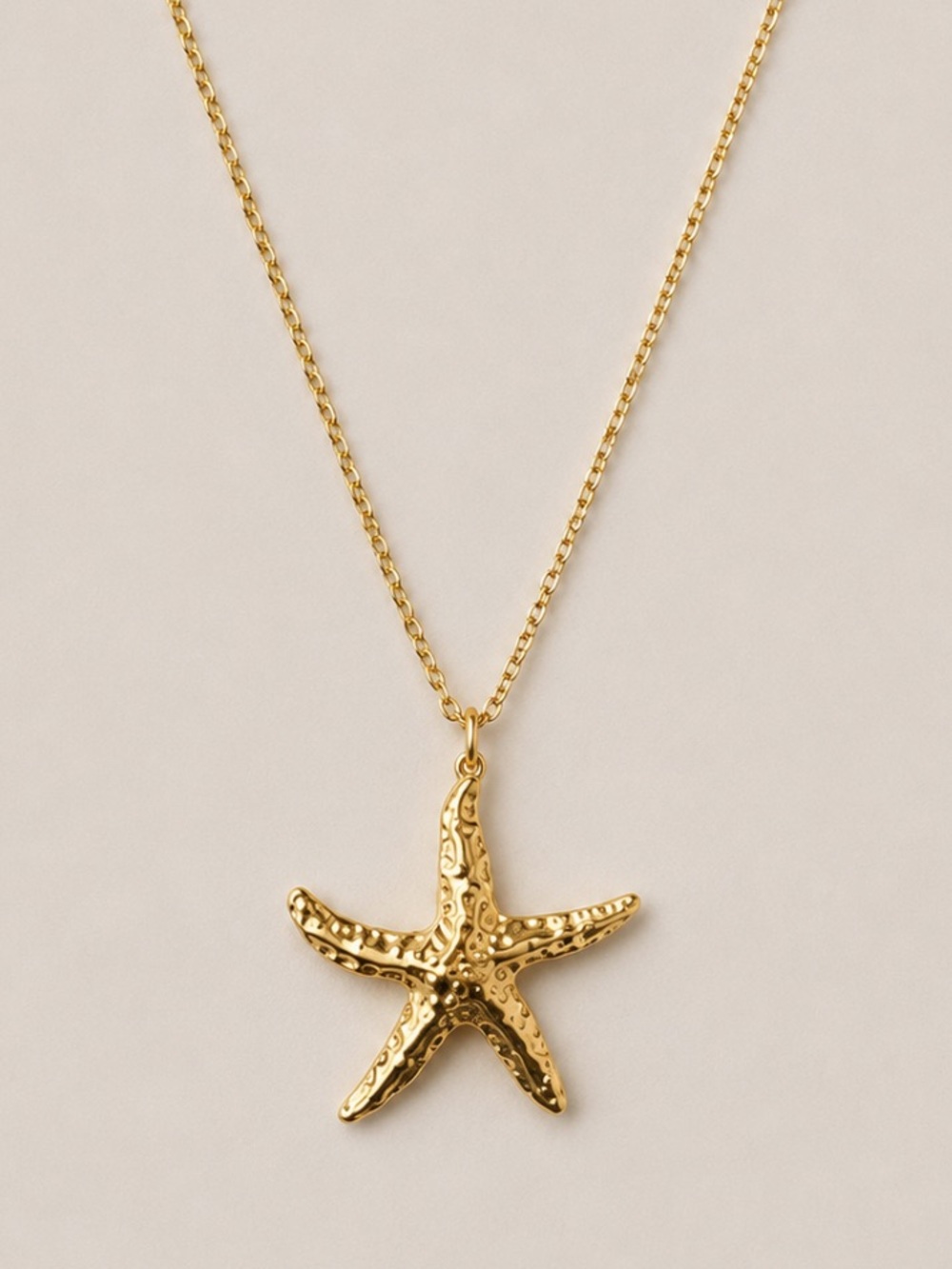 New! Coastal Gold Starfish Drop Necklace NWOT 1032